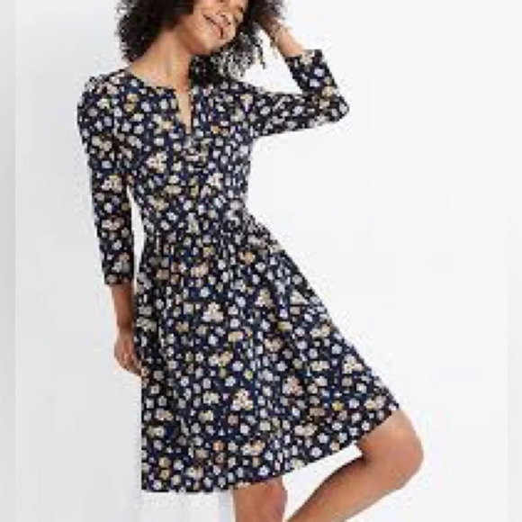 Madewell Silk Shirred Keyhole Dress in Petal Party - Size 2 - Picture 1 of 8